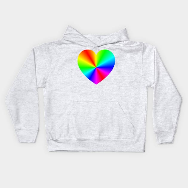 Rainbow Burst Heart Kids Hoodie by Art by Deborah Camp